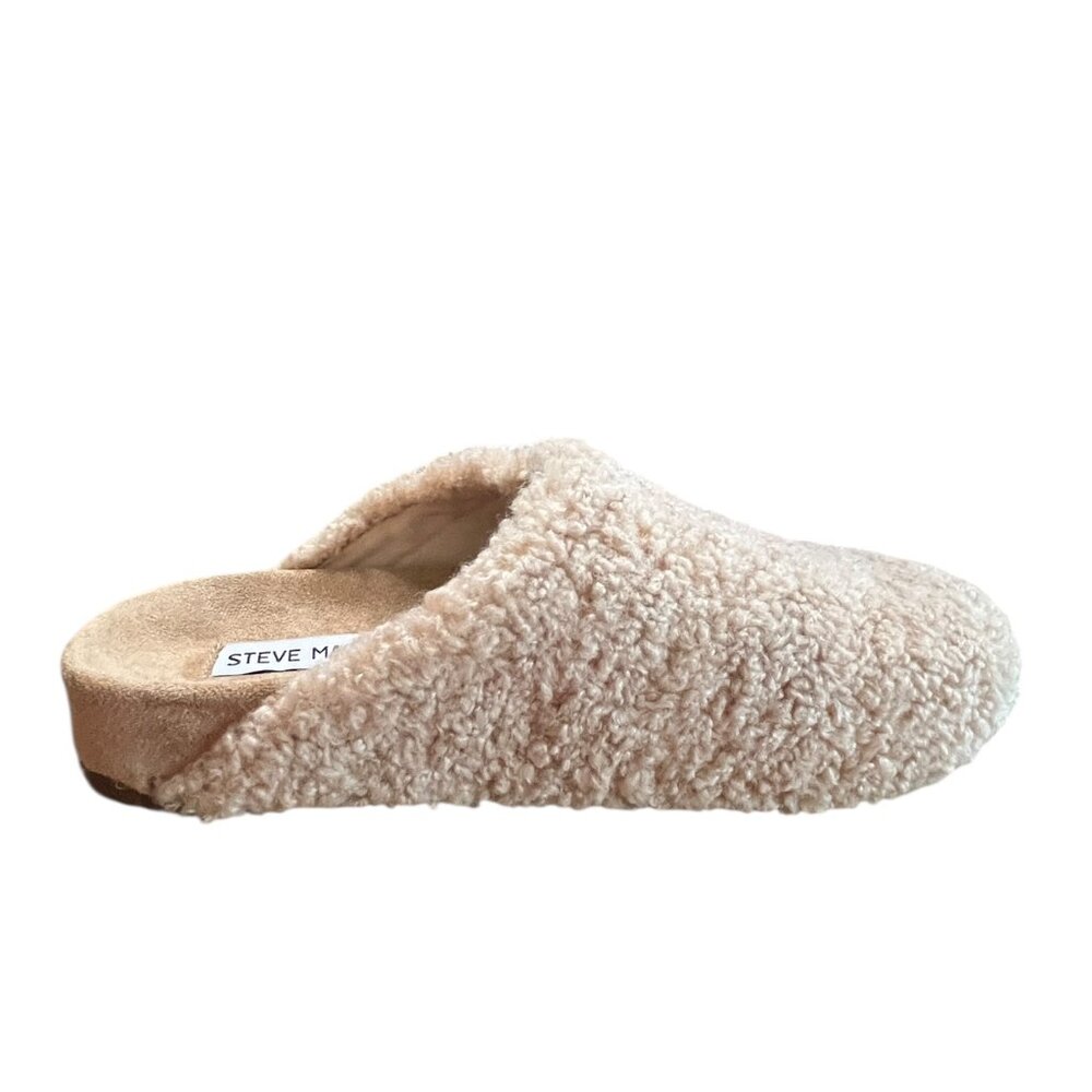 Steve Madden Sherpa Slippers - Beige/Tan sz 6 NWOT - Picture 2 of 5